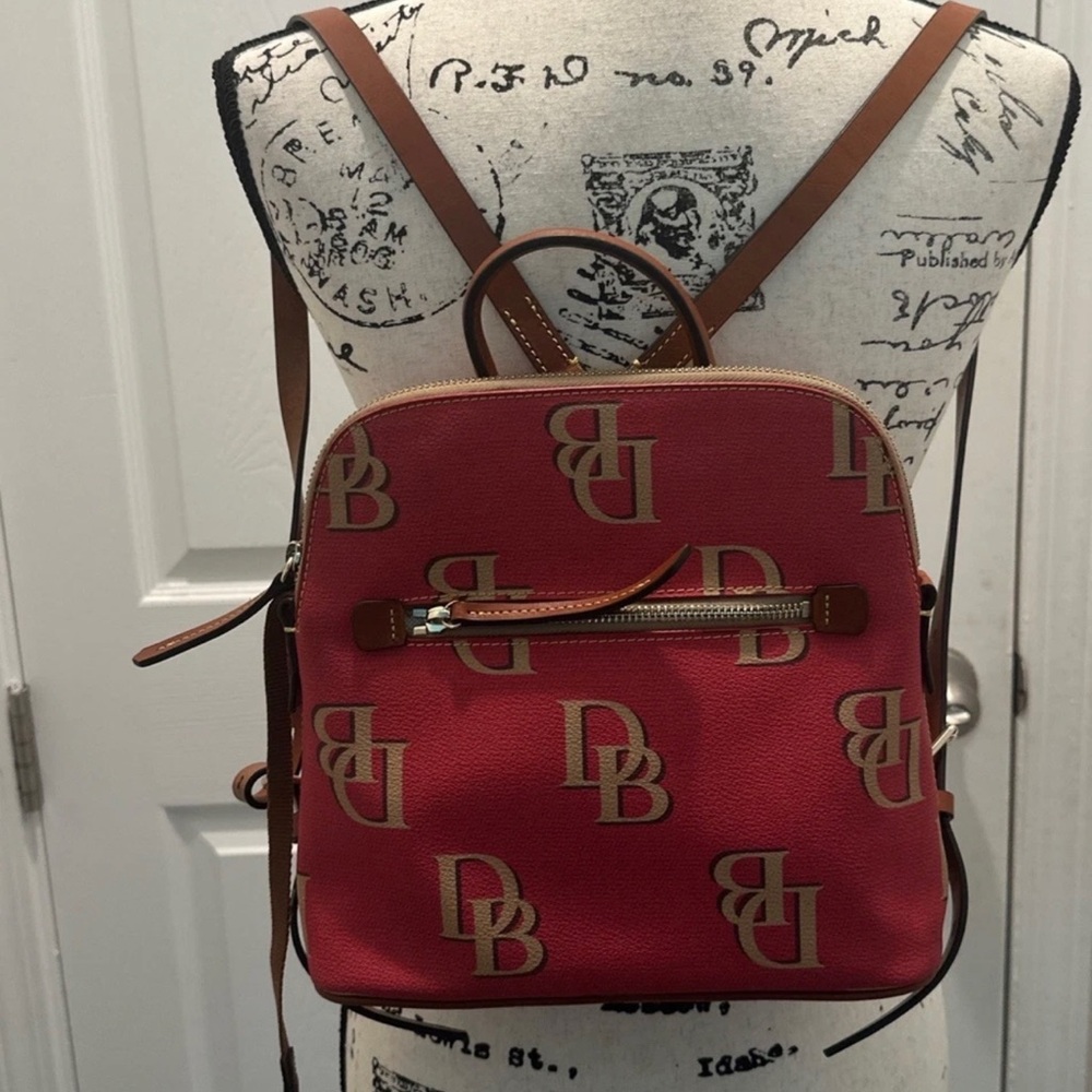 Dooney & Bourke DB Logo Red Leather Backpack